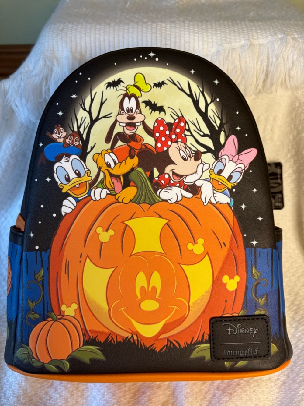 Loungefly Disney Halloween Pumpkin Mini Backpack - Black, Orange & Blue